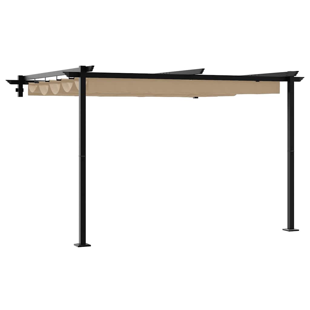 Gazebo Montado na Parede Cinzento-acastanhado Aço