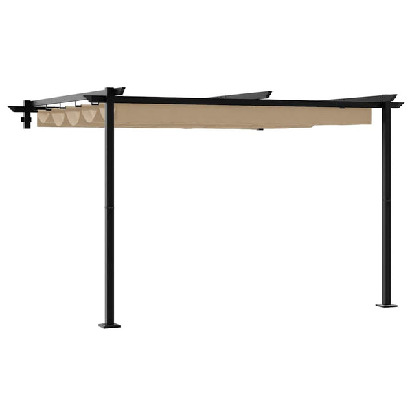 Gazebo Montado na Parede Cinzento-acastanhado Aço
