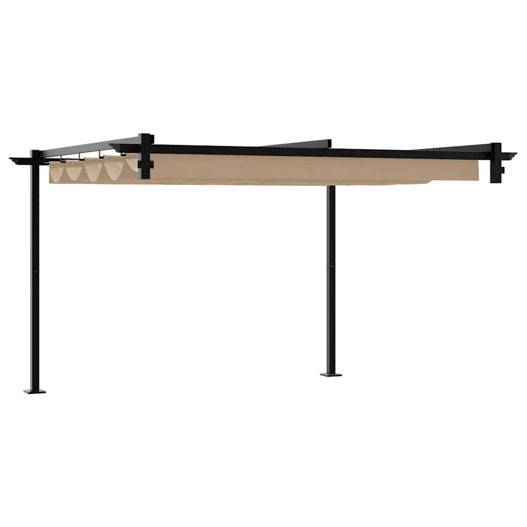Gazebo Montado na Parede Cinzento-acastanhado Aço