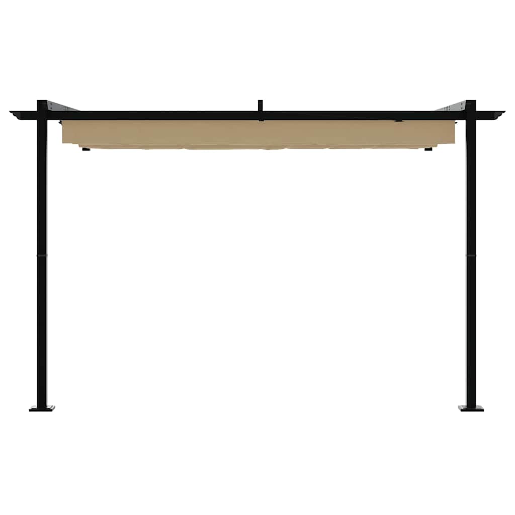 Gazebo Montado na Parede Cinzento-acastanhado Aço