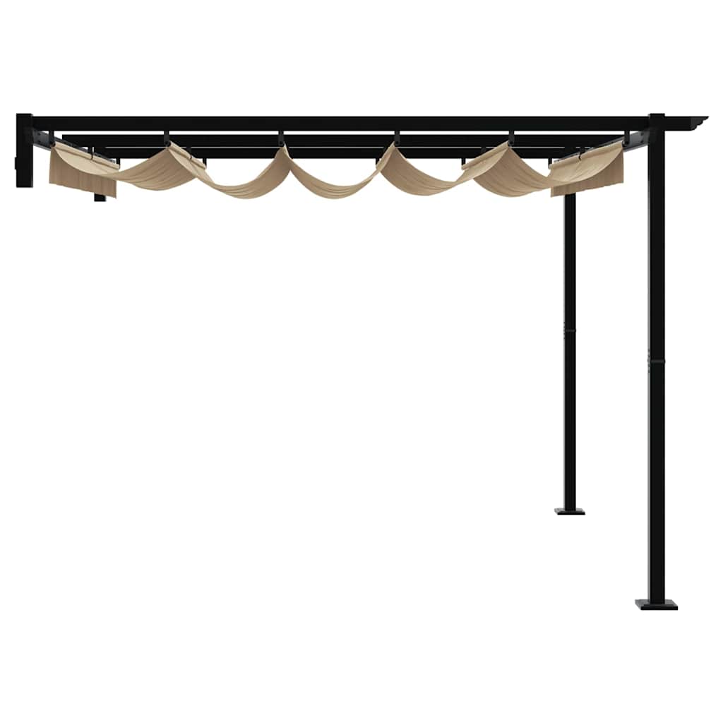 Gazebo Montado na Parede Cinzento-acastanhado Aço