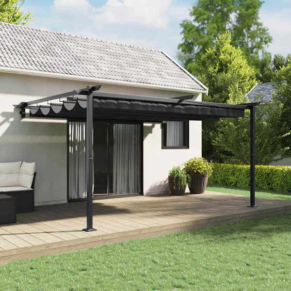 Gazebo Montado na Parede Antracite Aço