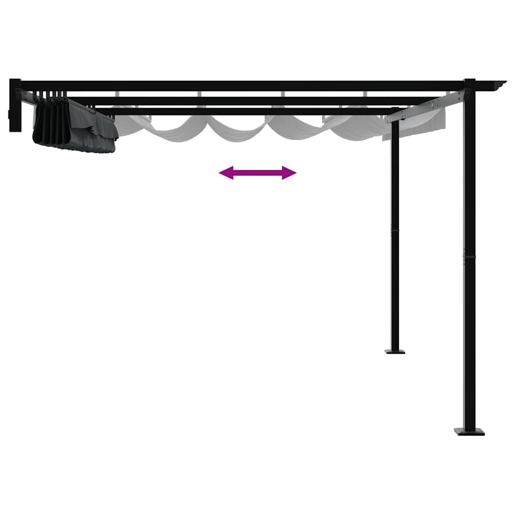 Gazebo Montado na Parede Antracite Aço
