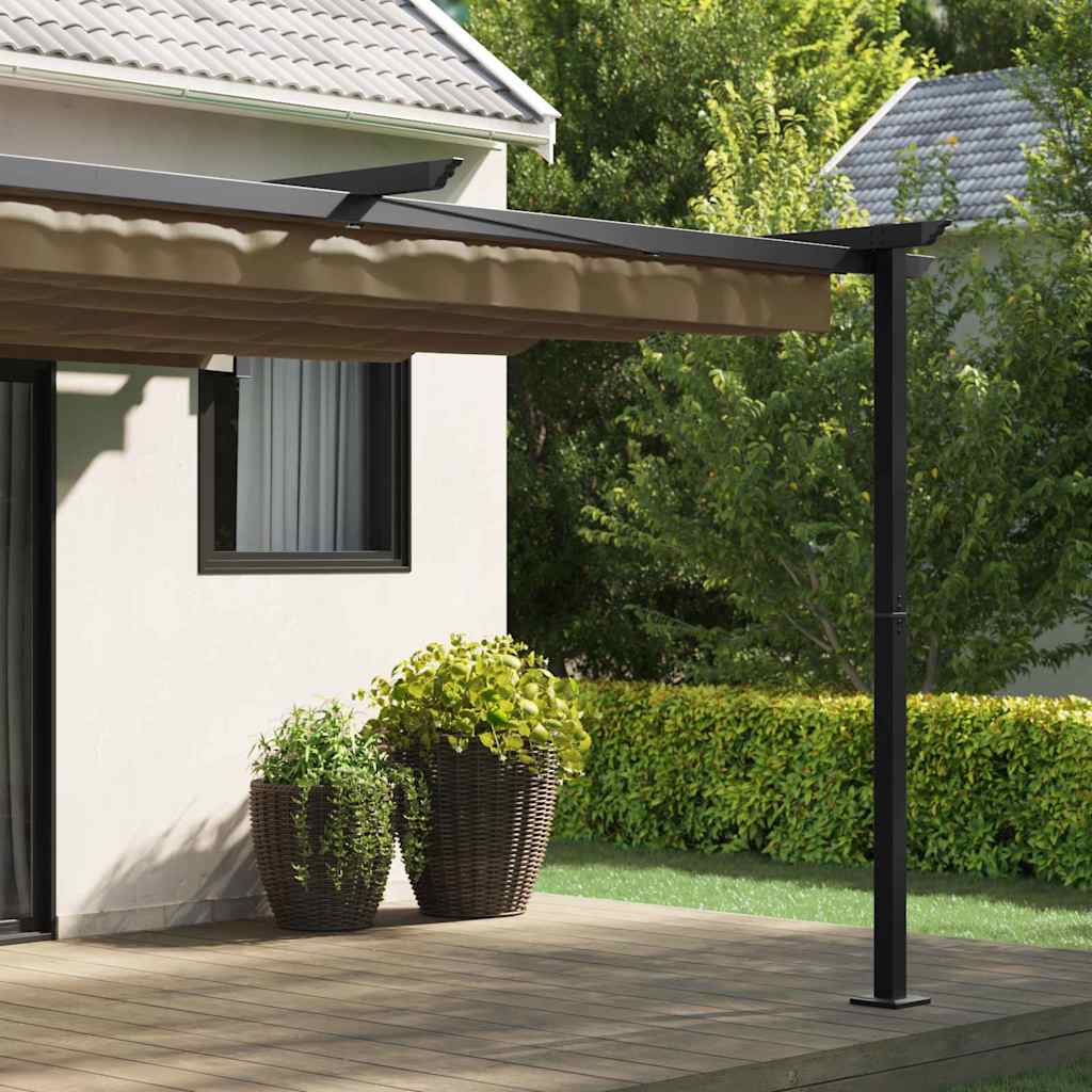Gazebo Montado na Parede Cinzento-acastanhado Aço