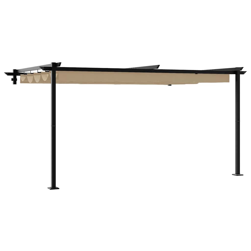 Gazebo Montado na Parede Cinzento-acastanhado Aço
