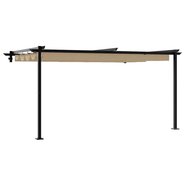 Gazebo Montado na Parede Cinzento-acastanhado Aço