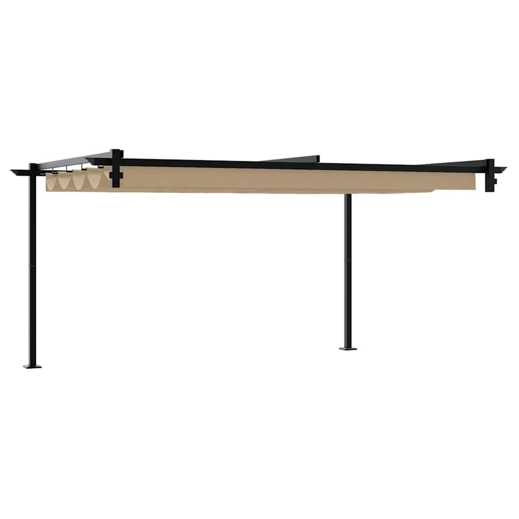 Gazebo Montado na Parede Cinzento-acastanhado Aço