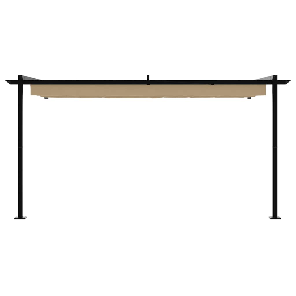 Gazebo Montado na Parede Cinzento-acastanhado Aço