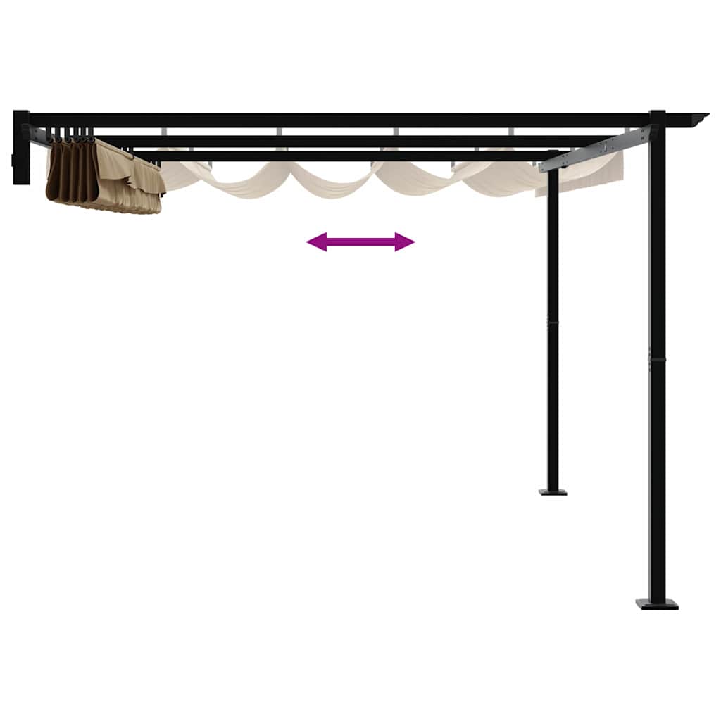 Gazebo Montado na Parede Cinzento-acastanhado Aço
