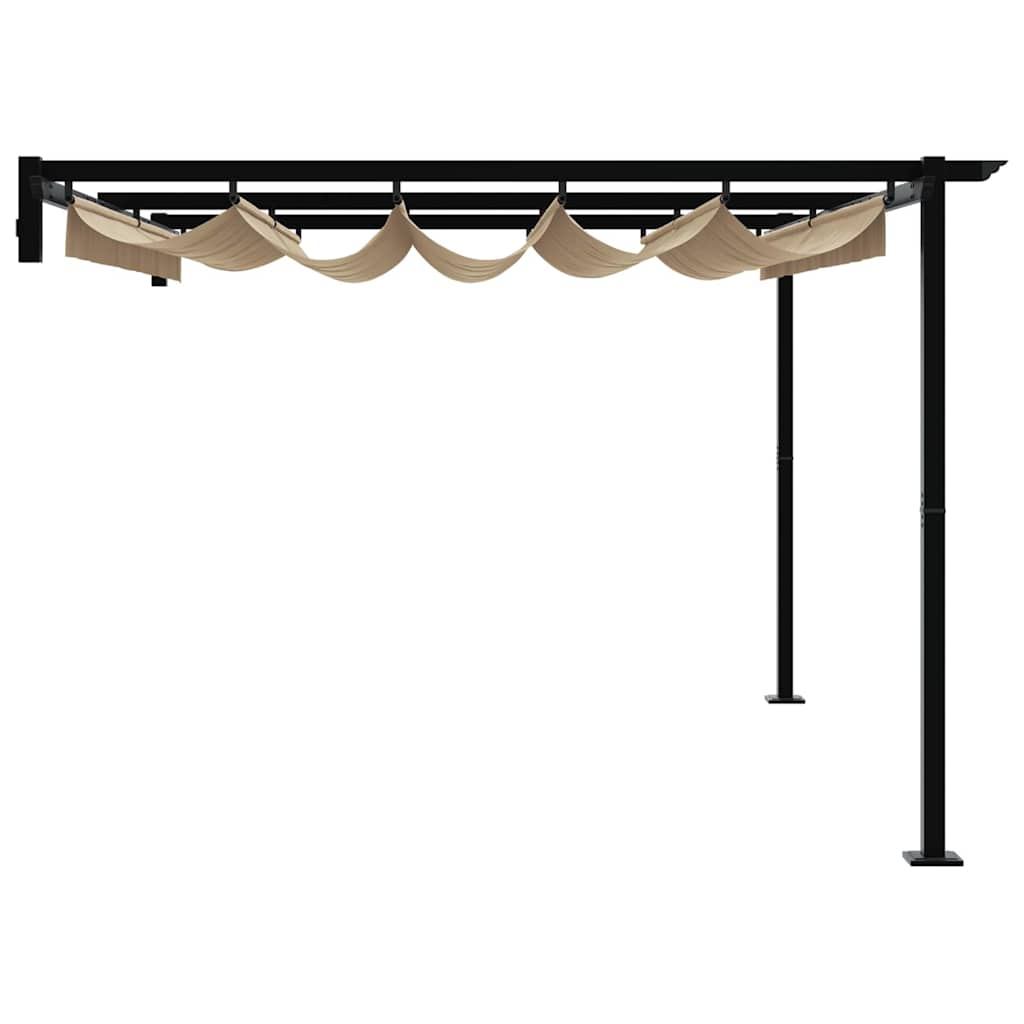 Gazebo Montado na Parede Cinzento-acastanhado Aço