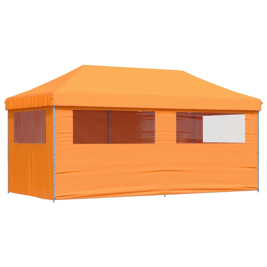 Tenda para festas pop-up dobrável c/ 4 paredes laterais laranja