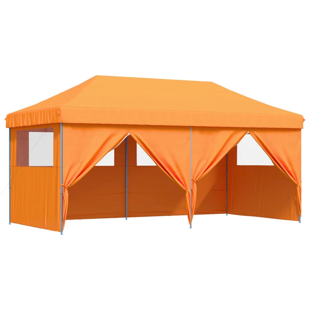 Tenda para festas pop-up dobrável c/ 4 paredes laterais laranja