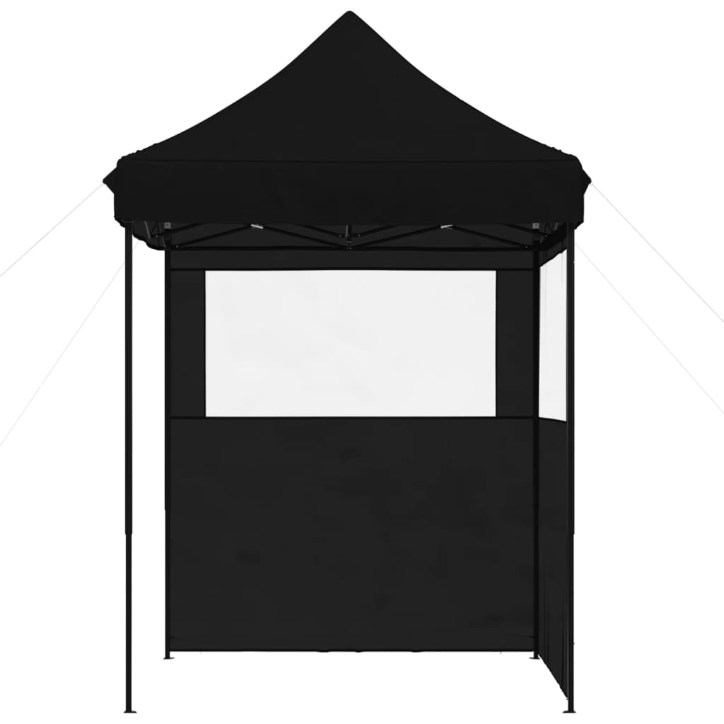 Tenda p/ festas pop-up dobrável com 2 paredes laterais preto