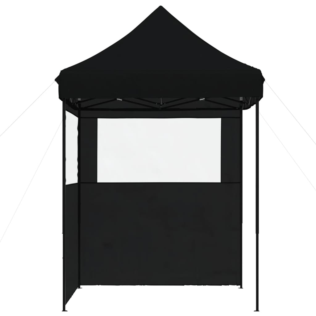 Tenda p/ festas pop-up dobrável com 2 paredes laterais preto