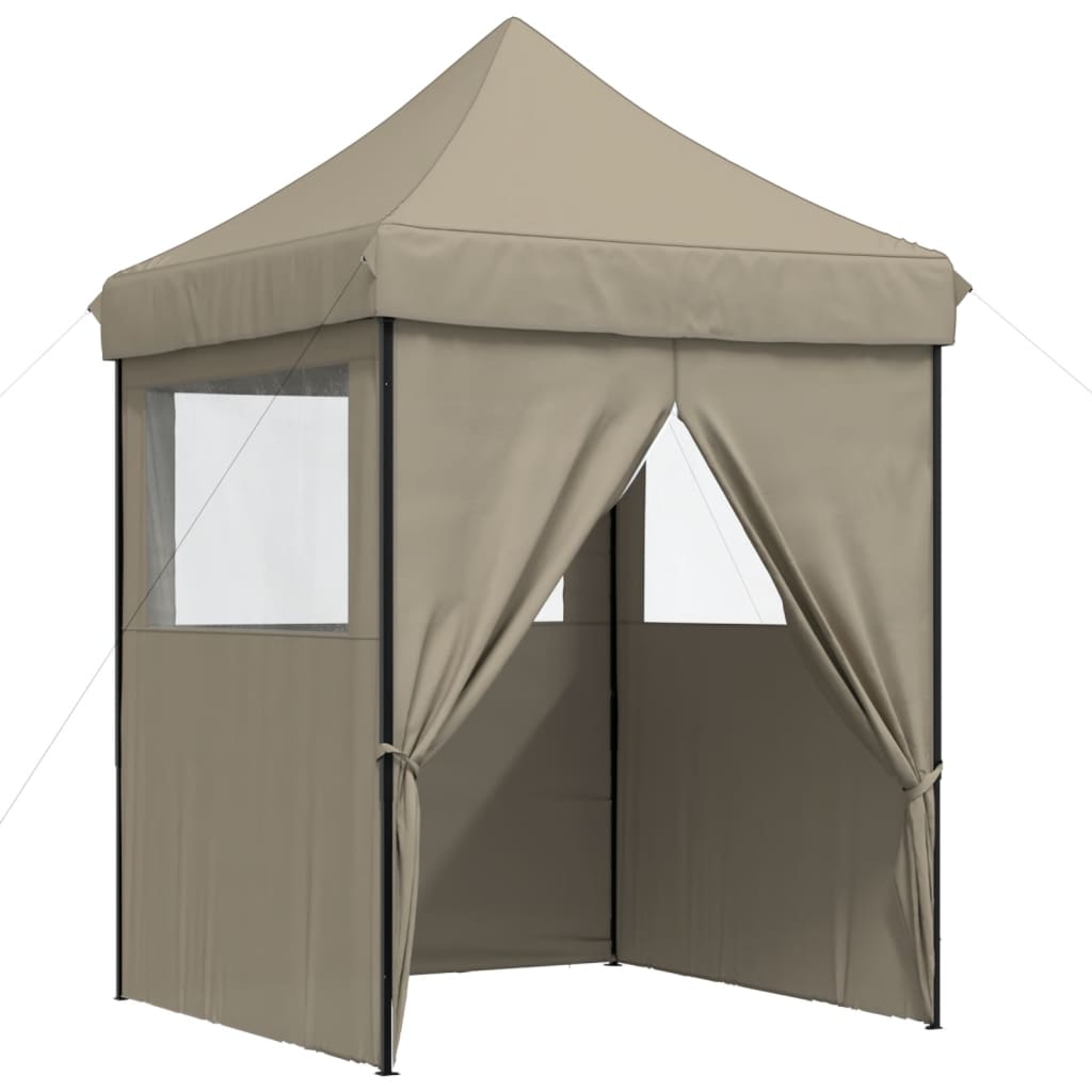 Tenda p/ festas pop-up dobrável c/ 4 paredes cinza-acastanhado