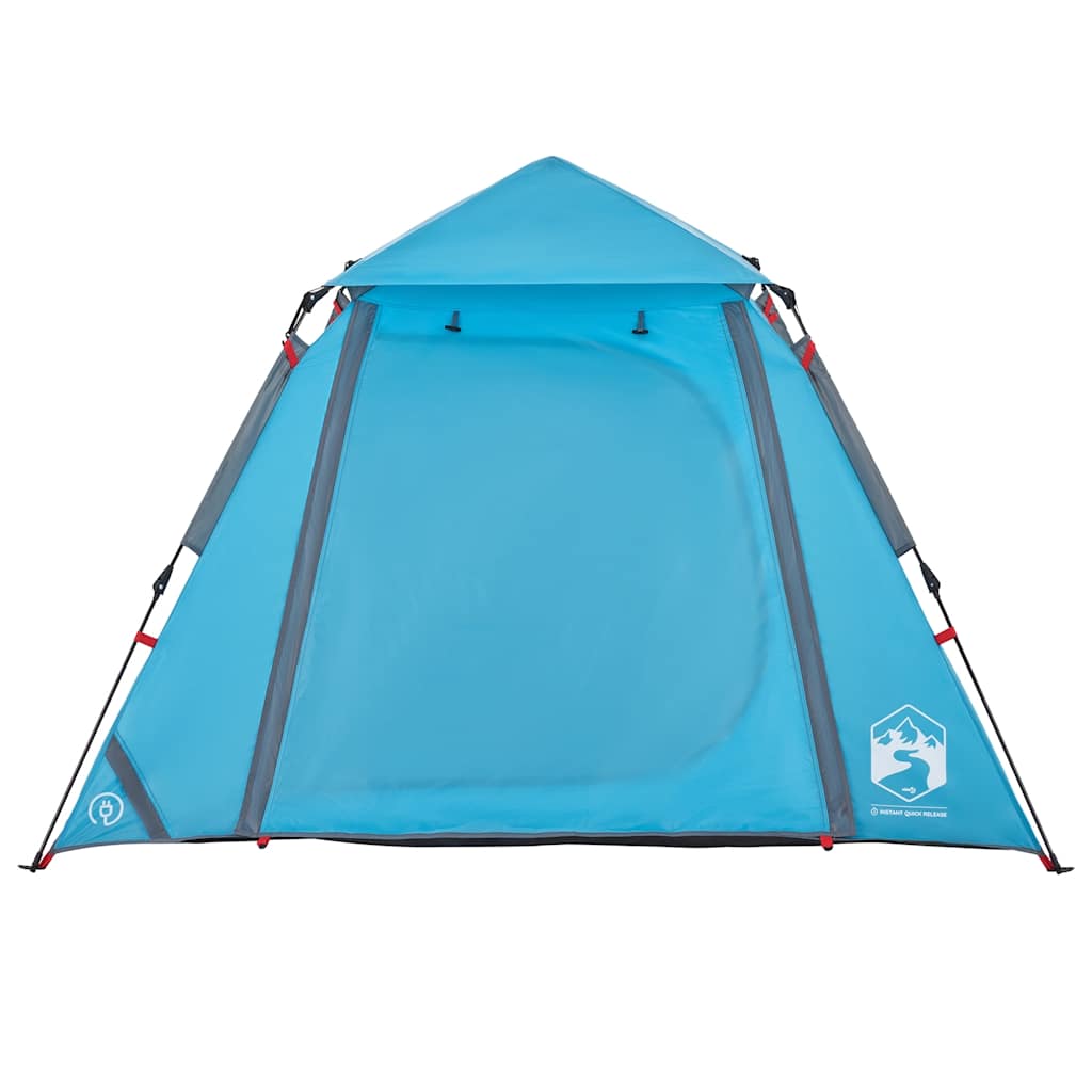 Tenda de campismo cúpula para 4 pessoas libertação rápida azul