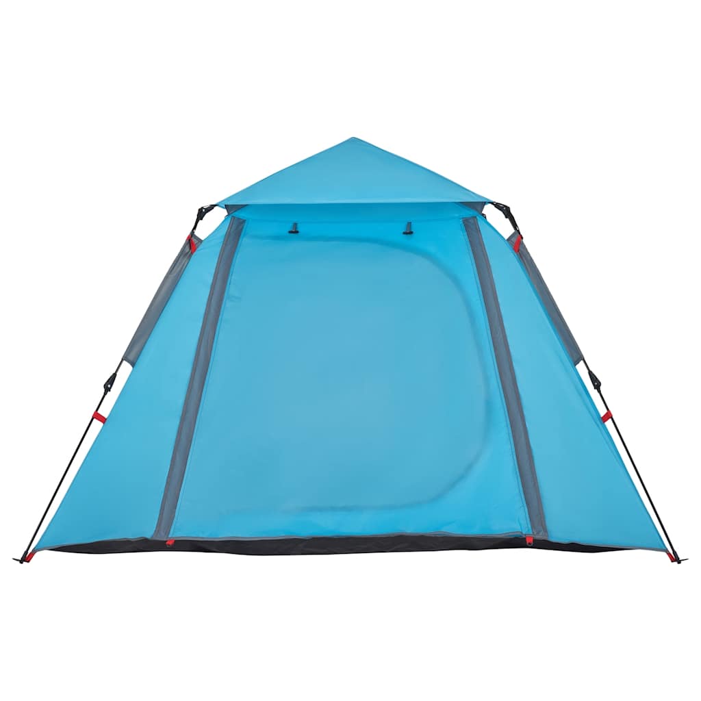Tenda de campismo cúpula para 4 pessoas libertação rápida azul