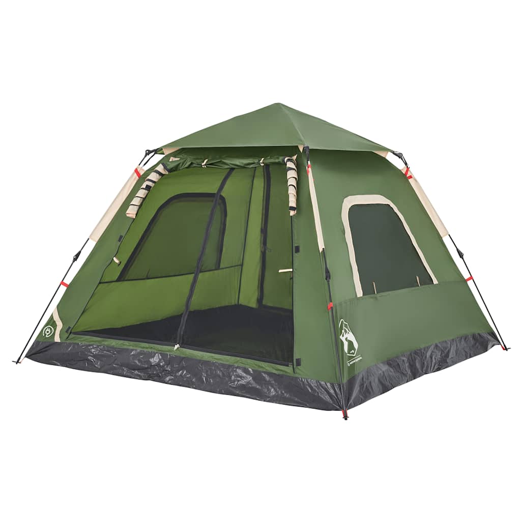 Tenda de campismo cúpula para 5 pessoas libertação rápida verde