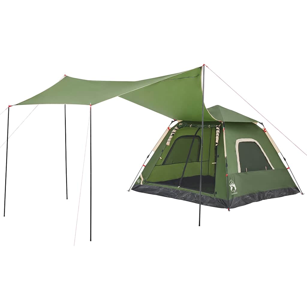 Tenda de campismo cúpula para 5 pessoas libertação rápida verde