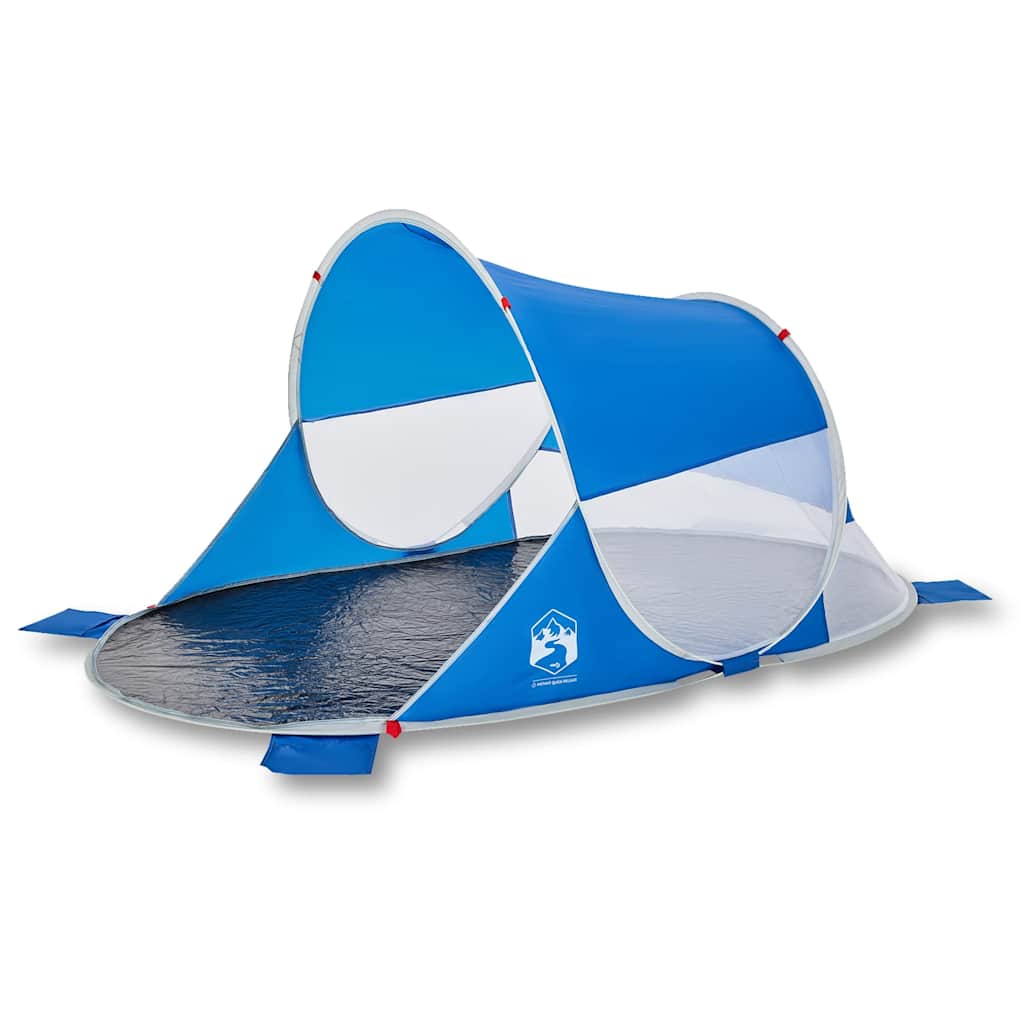 Tenda de praia pop-up impermeável azul ciano