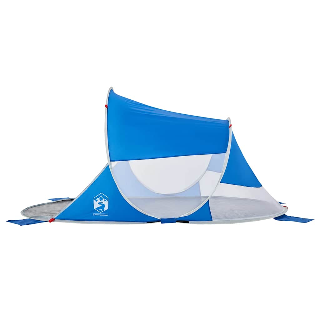 Tenda de praia pop-up impermeável azul ciano