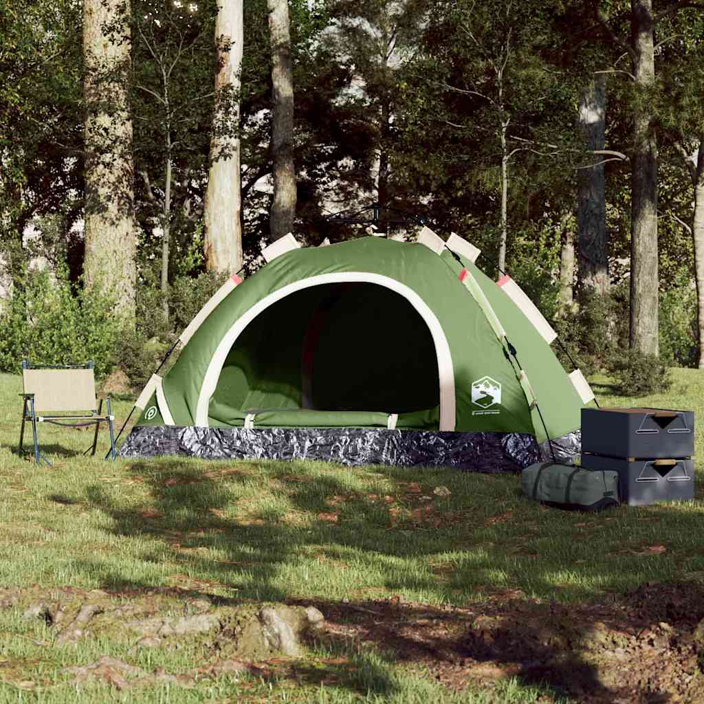 Tenda de campismo para 3 pessoas libertação rápida verde