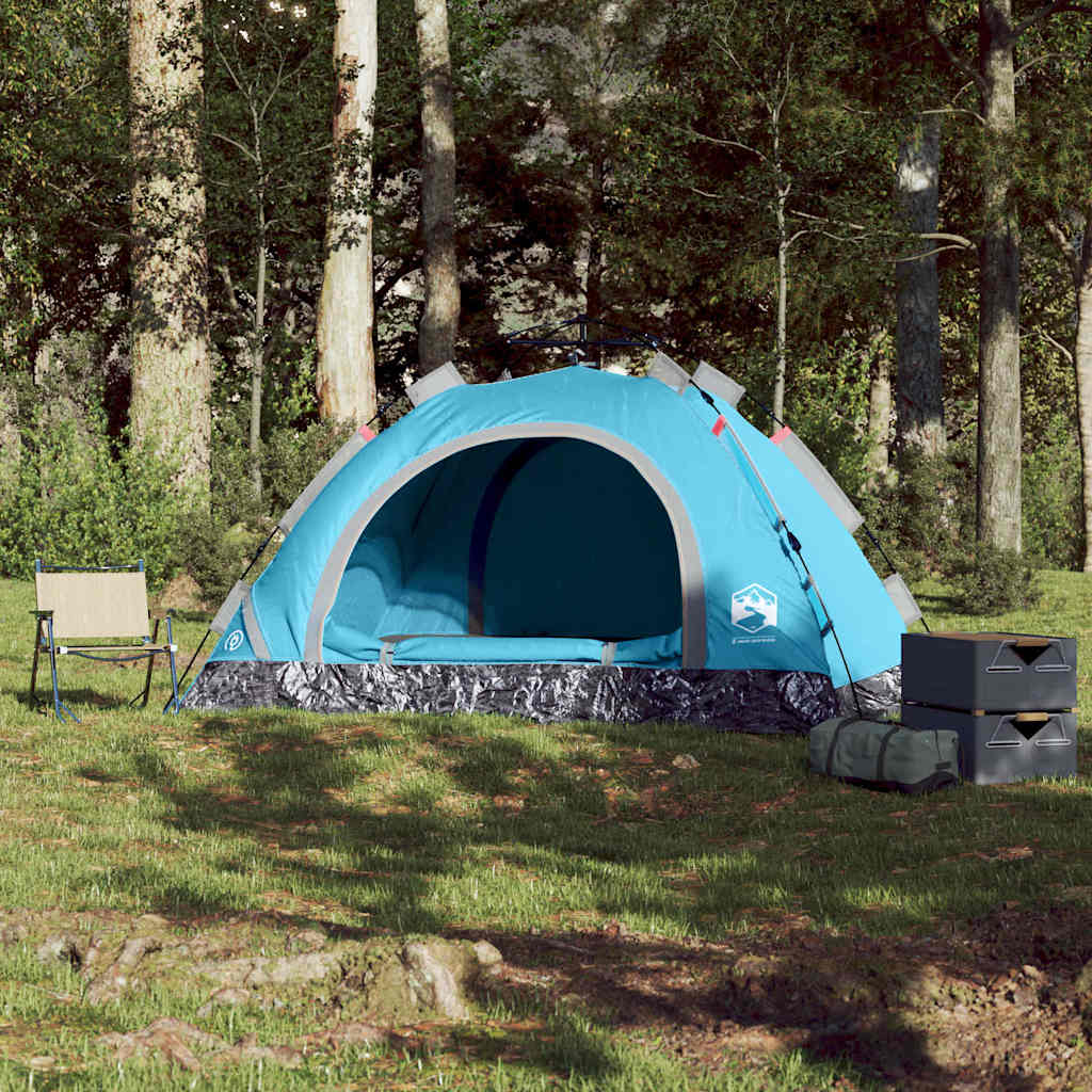 Tenda de campismo para 4 pessoas libertação rápida azul