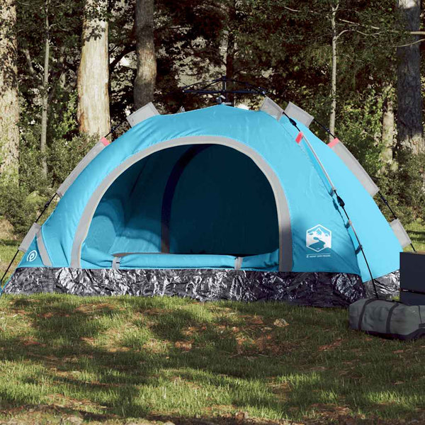 Tenda de campismo para 4 pessoas libertação rápida azul