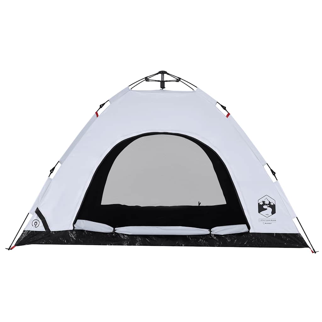 Tenda de campismo p/ 4 pessoas opaca libertação rápida branco
