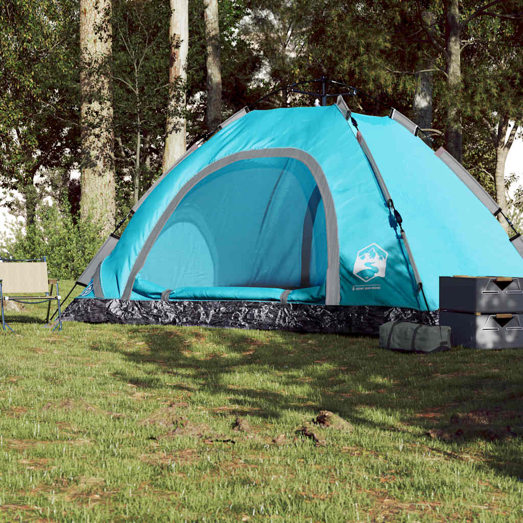 Tenda de campismo para 5 pessoas libertação rápida azul