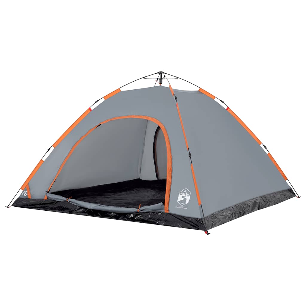 Tenda de campismo 5 pessoas libertação rápida cinzento/laranja