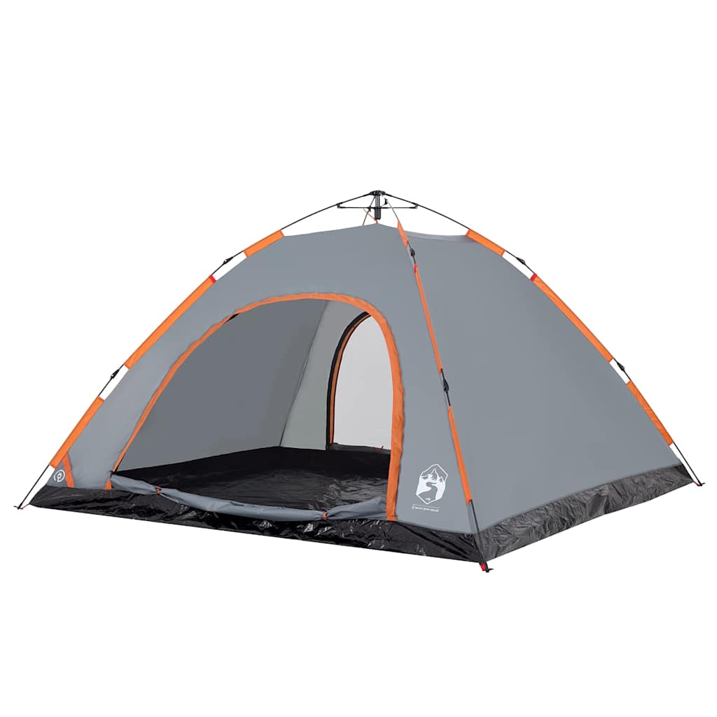 Tenda de campismo 5 pessoas libertação rápida cinzento/laranja