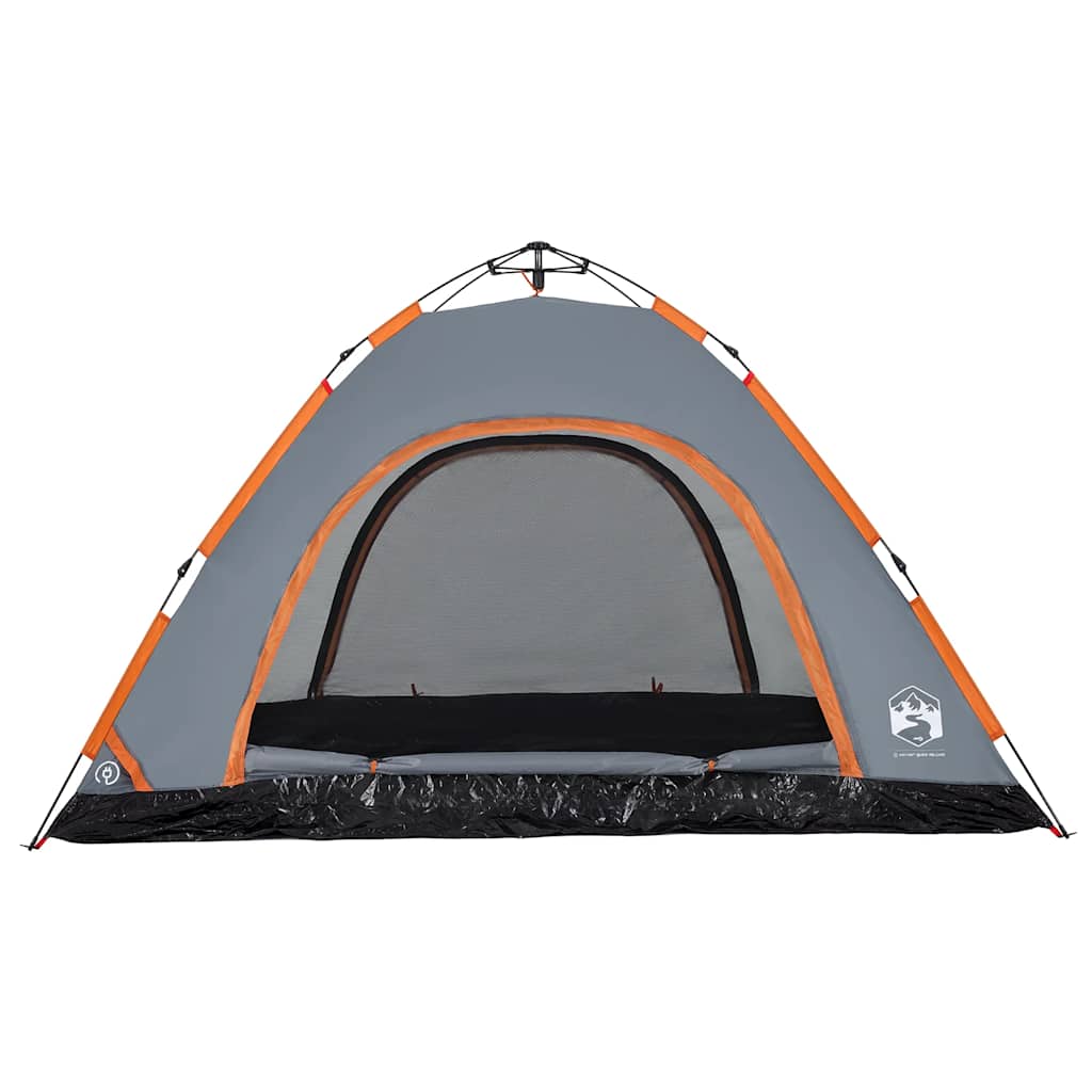 Tenda de campismo 5 pessoas libertação rápida cinzento/laranja