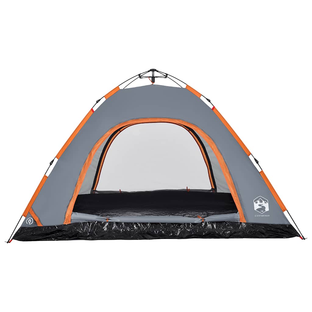 Tenda de campismo 5 pessoas libertação rápida cinzento/laranja