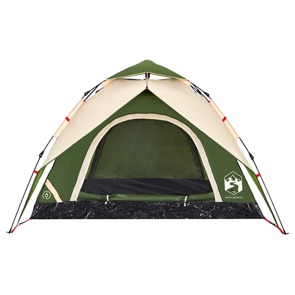 Tenda de campismo cúpula para 3 pessoas libertação rápida verde