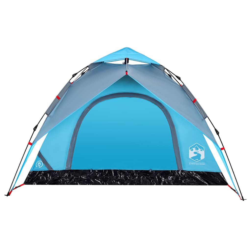 Tenda de campismo cúpula para 3 pessoas libertação rápida azul