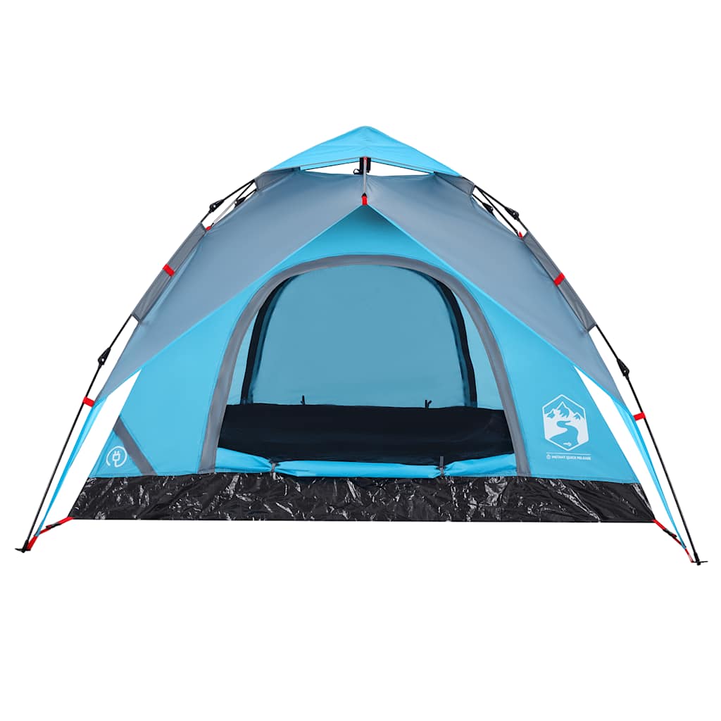 Tenda de campismo cúpula para 3 pessoas libertação rápida azul