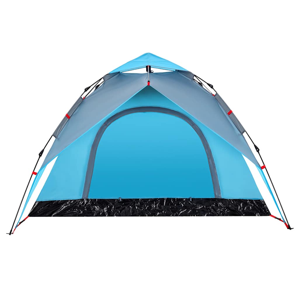 Tenda de campismo cúpula para 3 pessoas libertação rápida azul