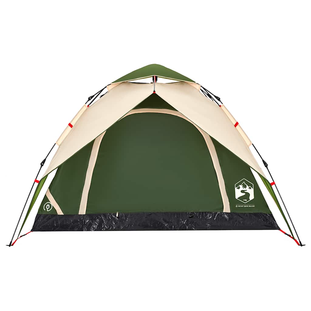 Tenda de campismo cúpula para 4 pessoas libertação rápida verde
