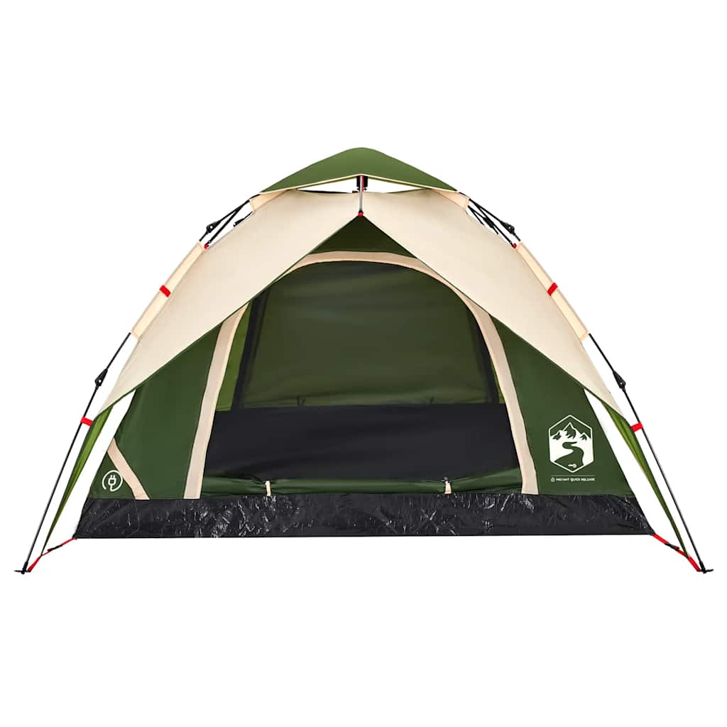 Tenda de campismo cúpula para 4 pessoas libertação rápida verde
