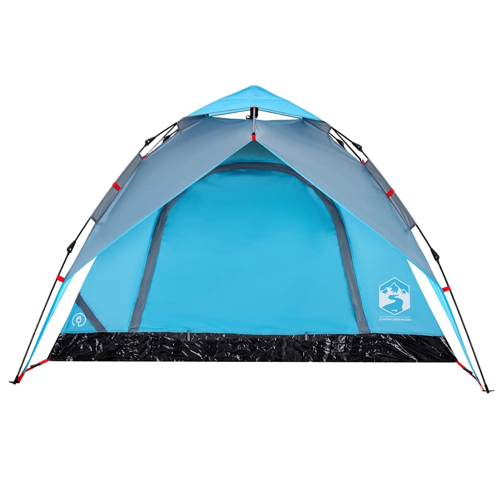 Tenda de campismo cúpula para 4 pessoas libertação rápida azul