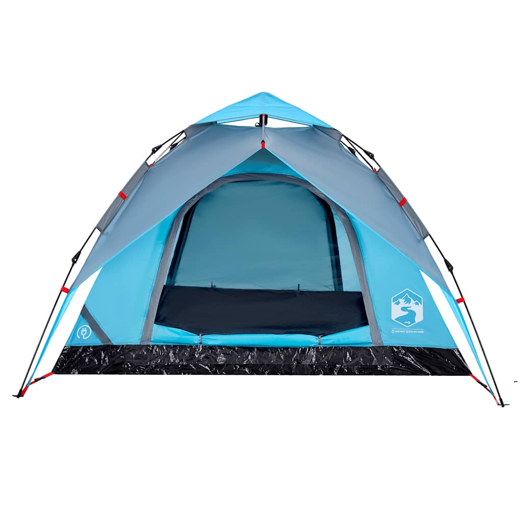 Tenda de campismo cúpula para 4 pessoas libertação rápida azul