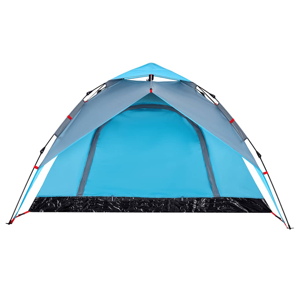 Tenda de campismo cúpula para 4 pessoas libertação rápida azul