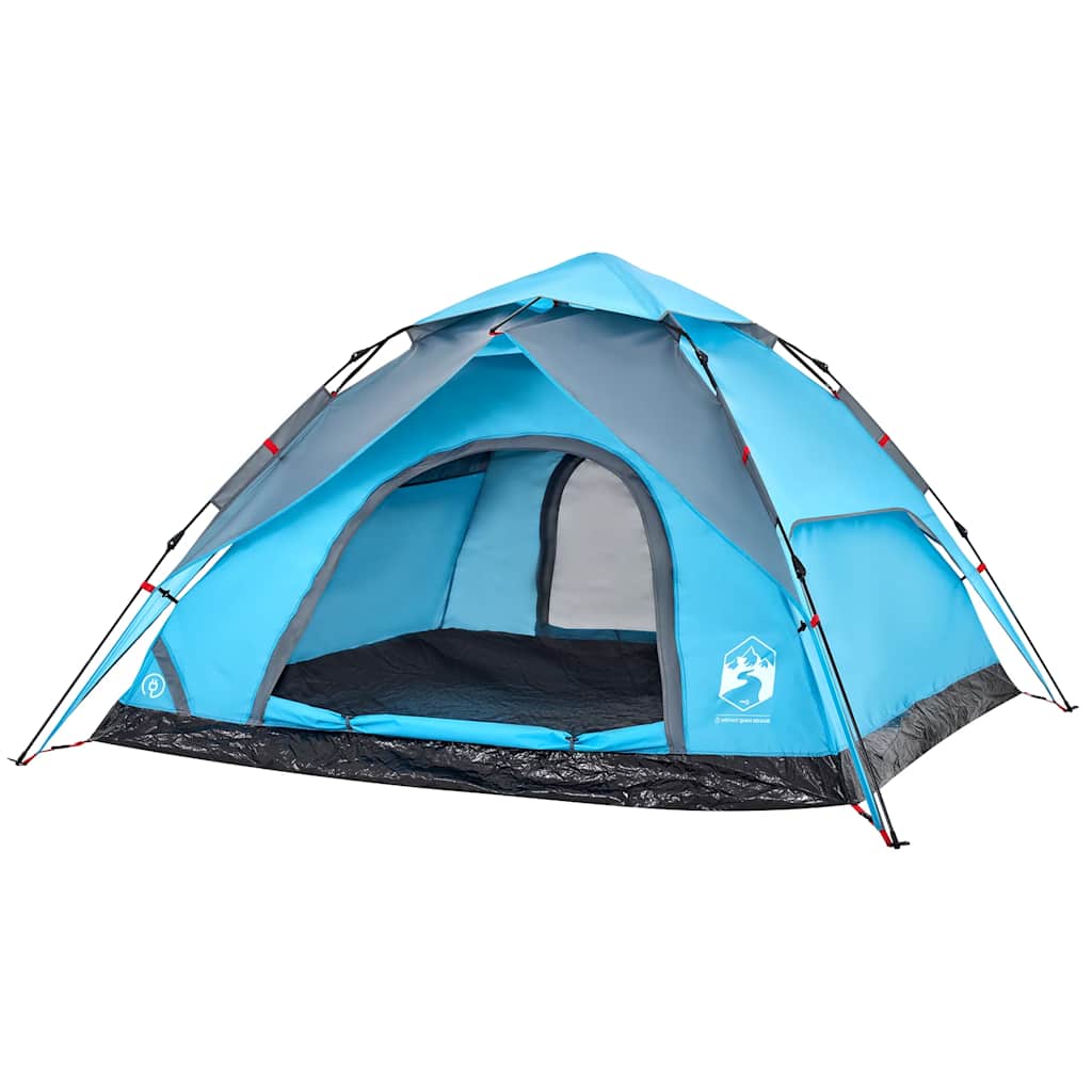 Tenda de campismo cúpula para 5 pessoas libertação rápida azul