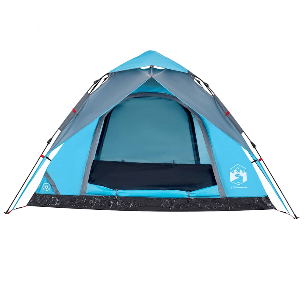 Tenda de campismo cúpula para 5 pessoas libertação rápida azul