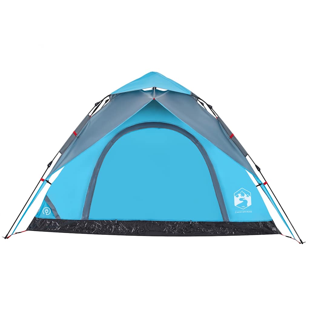 Tenda de campismo cúpula para 5 pessoas libertação rápida azul