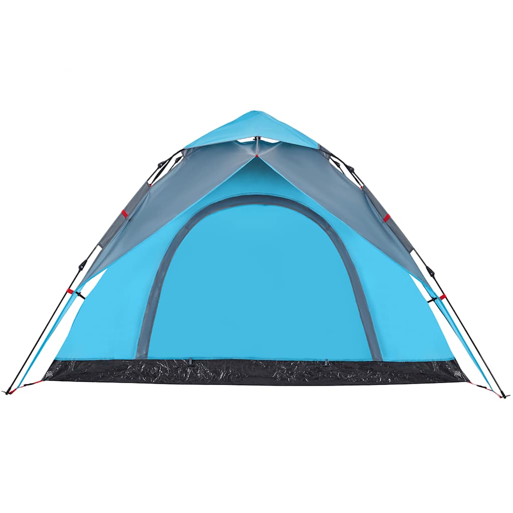 Tenda de campismo cúpula para 5 pessoas libertação rápida azul