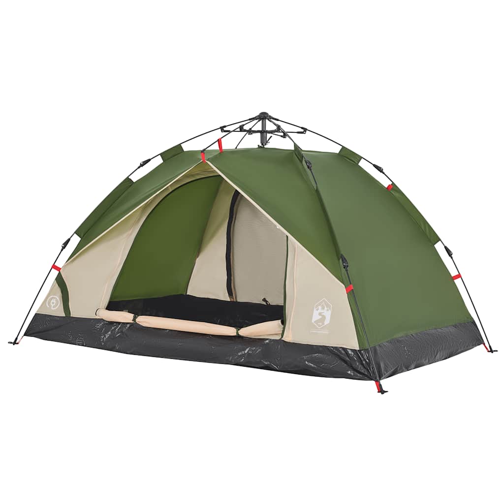 Tenda de campismo cúpula para 3 pessoas libertação rápida verde