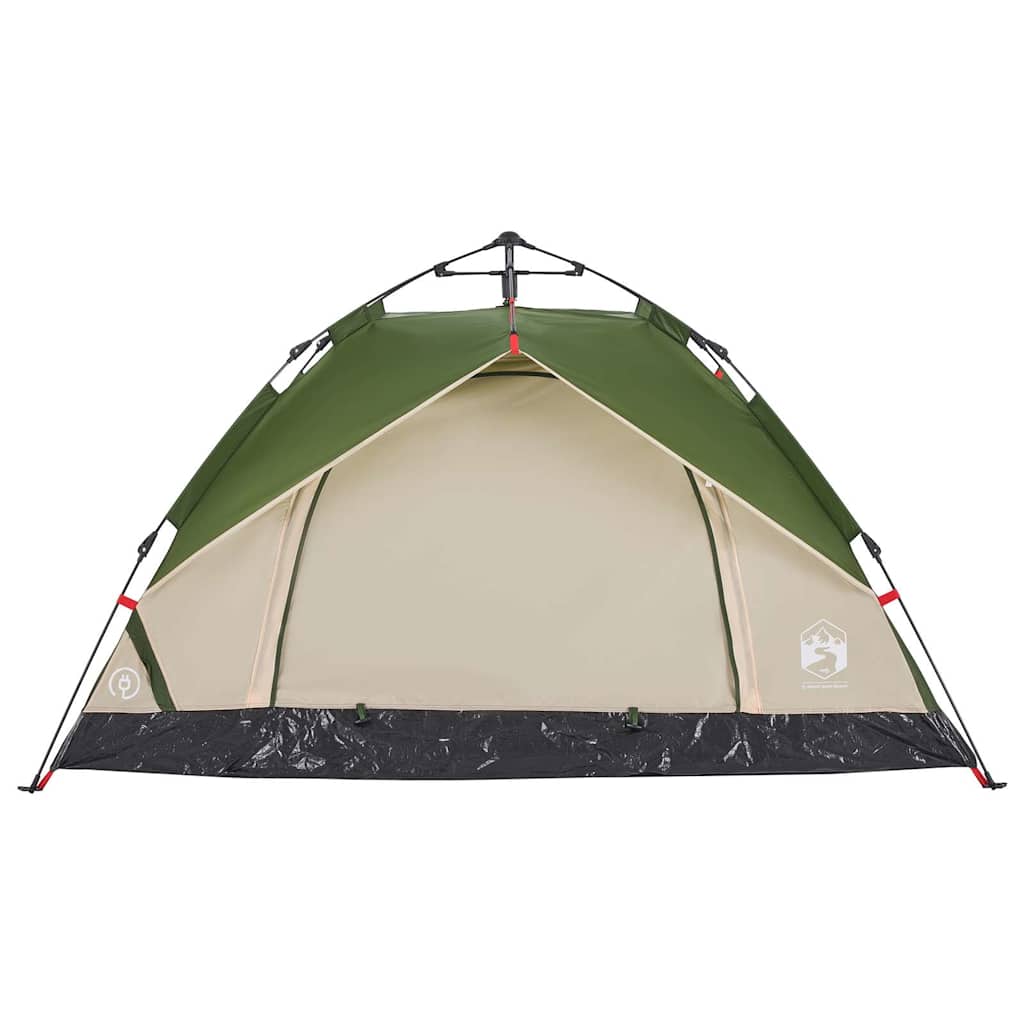 Tenda de campismo cúpula para 3 pessoas libertação rápida verde