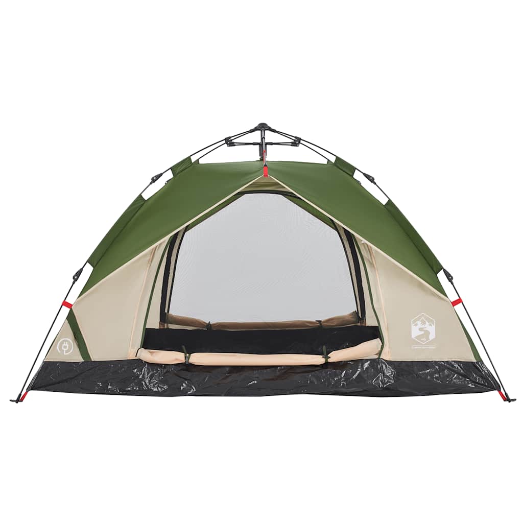 Tenda de campismo cúpula para 3 pessoas libertação rápida verde